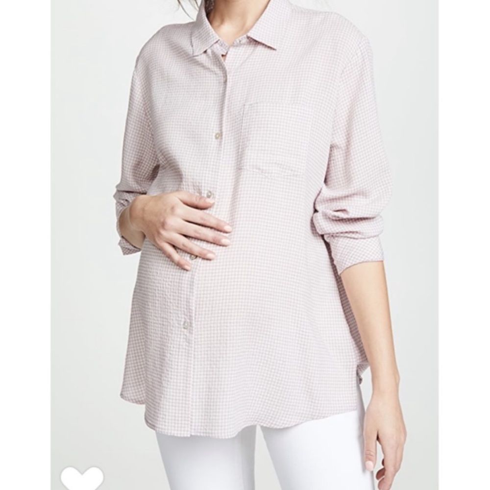 Hatch Maternity gingham button down shirt